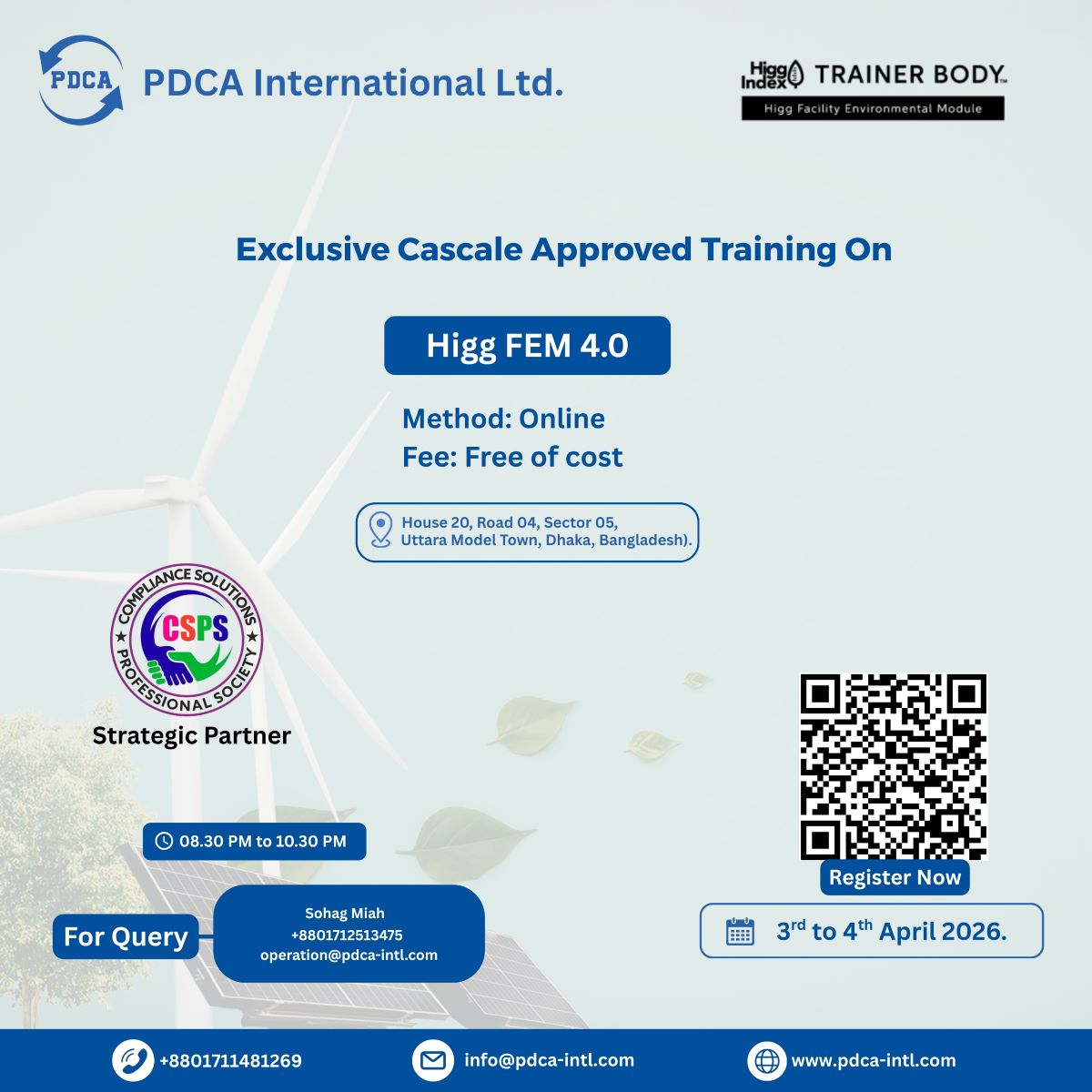 Training on Higg FEM 4.0