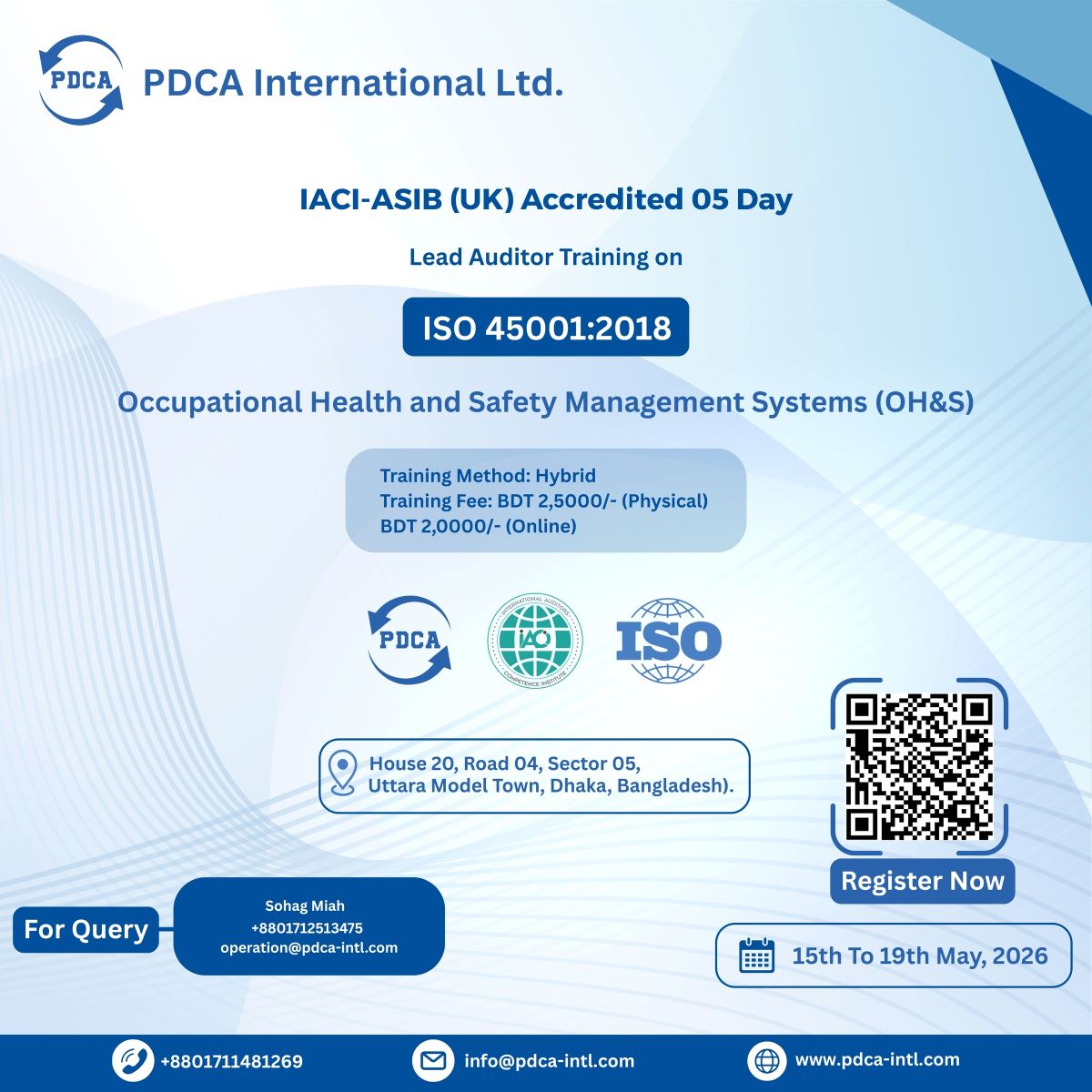 5 Days Long Lead Auditor Training on ISO...