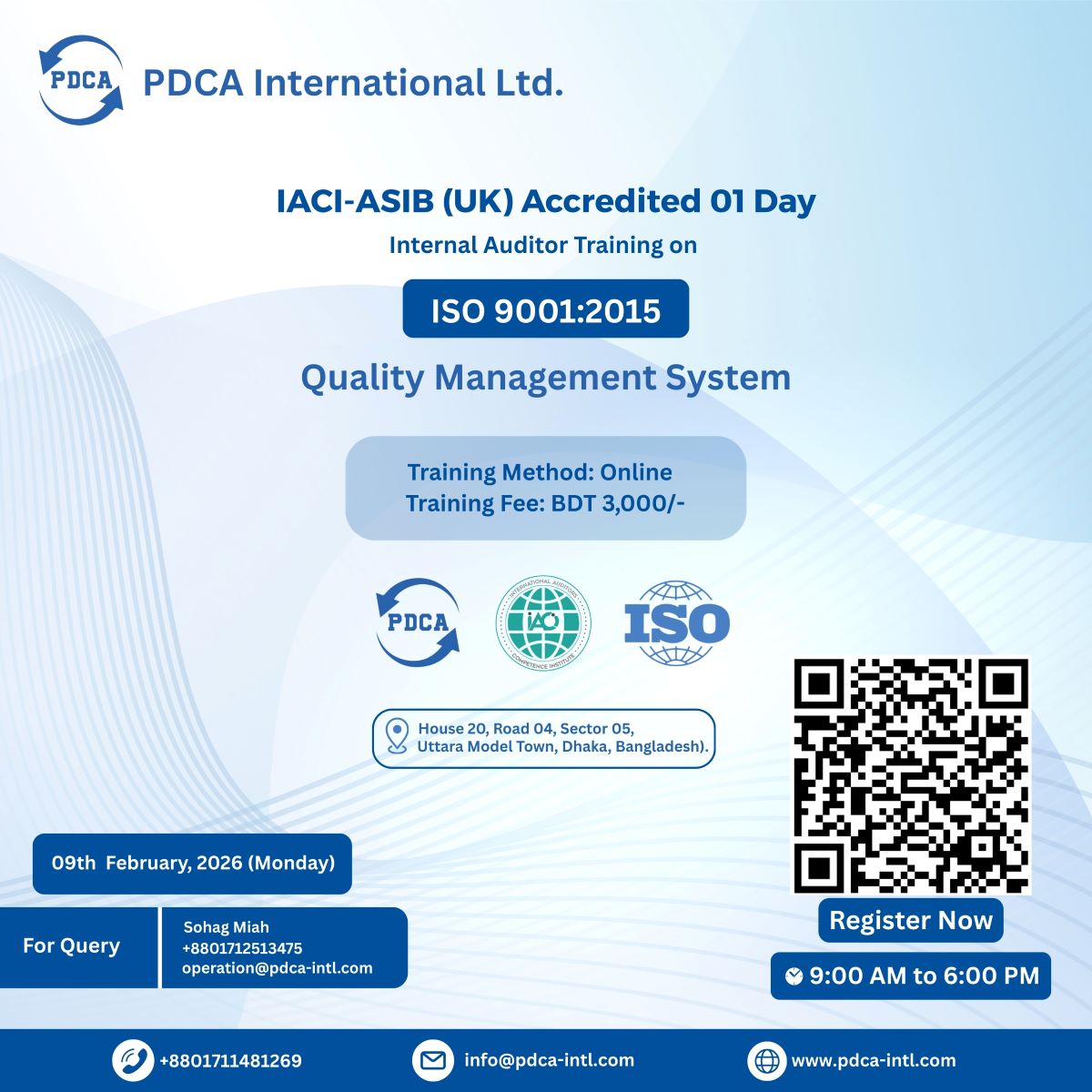 Internal Auditor Training on ISO 9001:2015 (QMS)