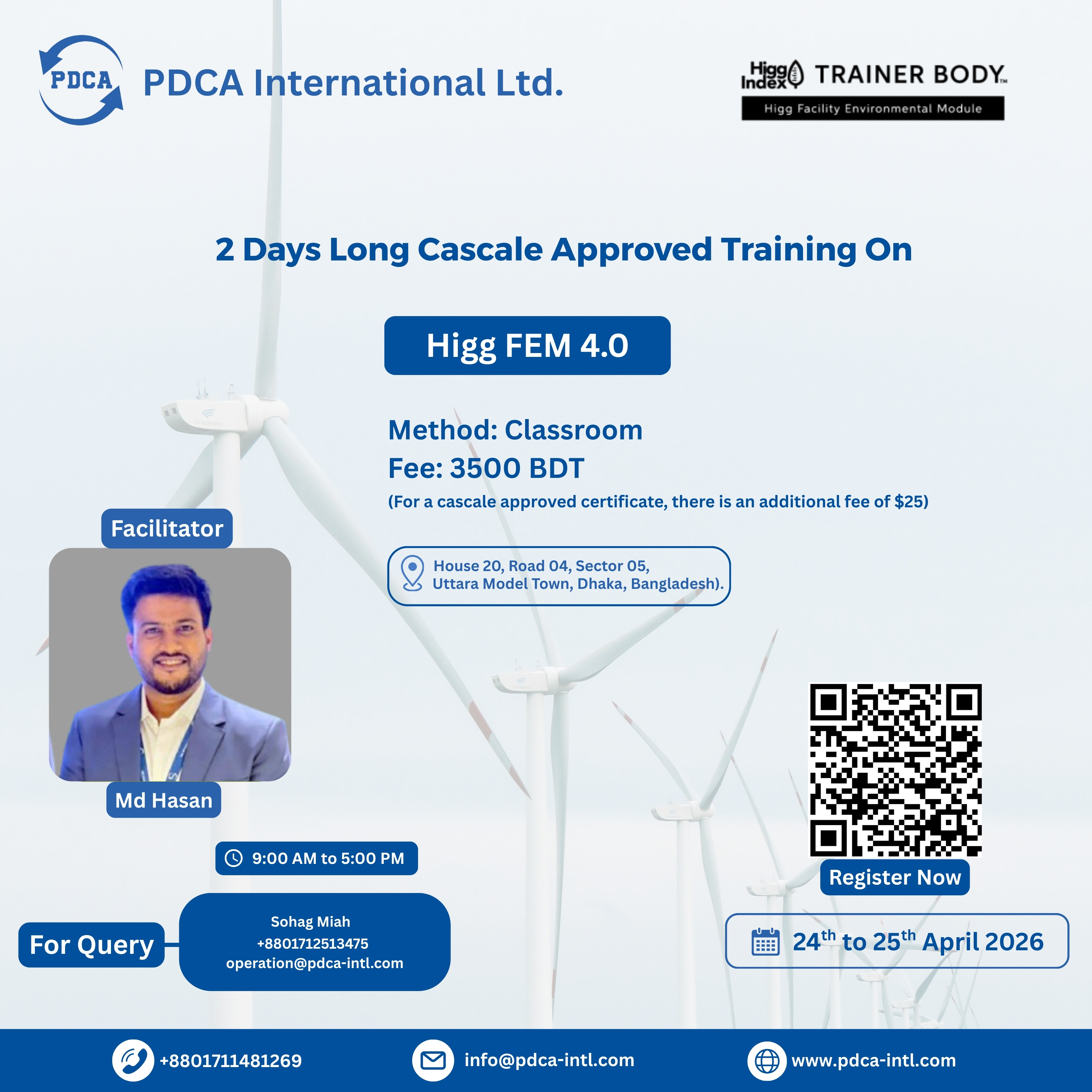 Day-Long Training on the Higg Facility Environmental Module (FEM) 4.0