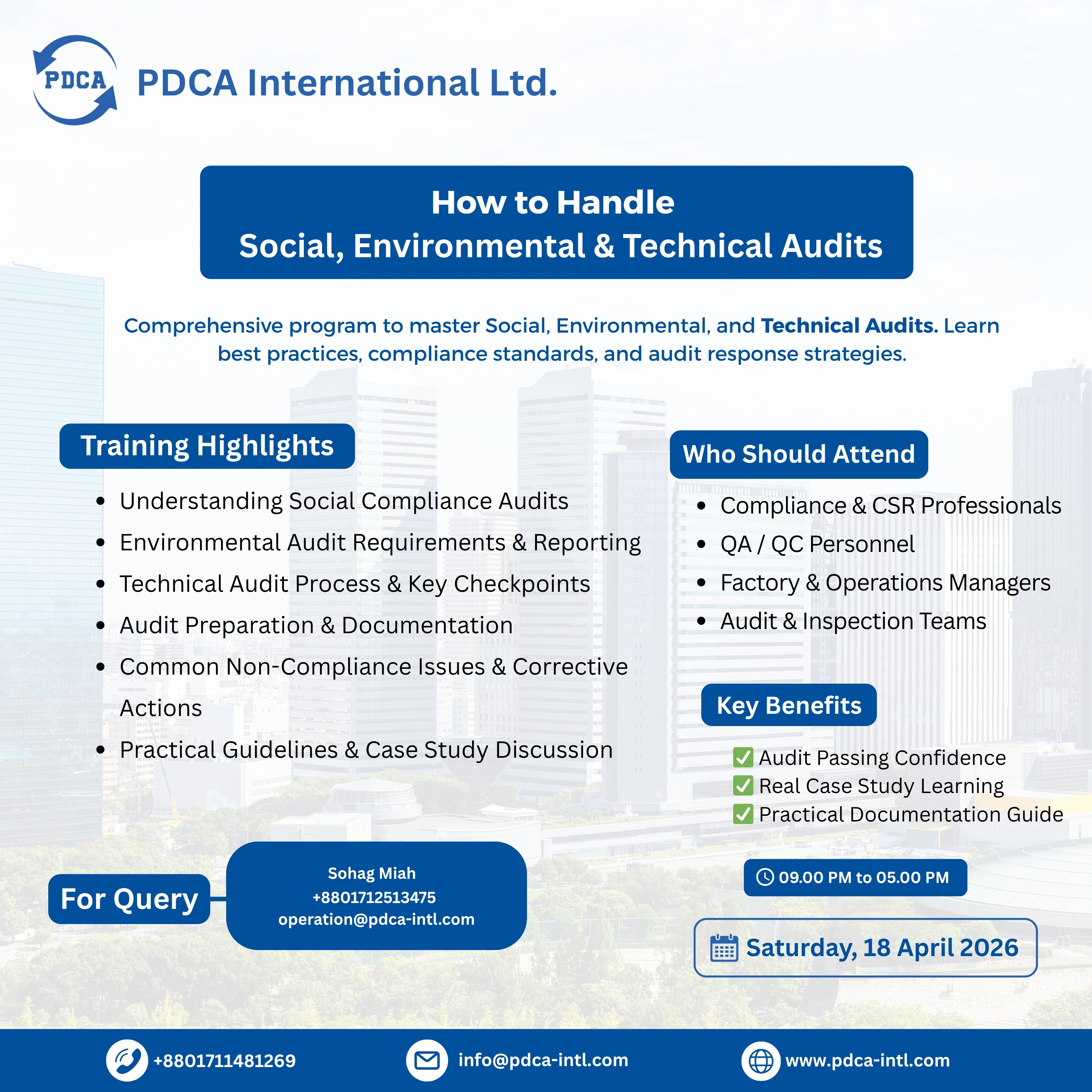 Day Long Training On How to Handle Social, Environmental & Technical Audits