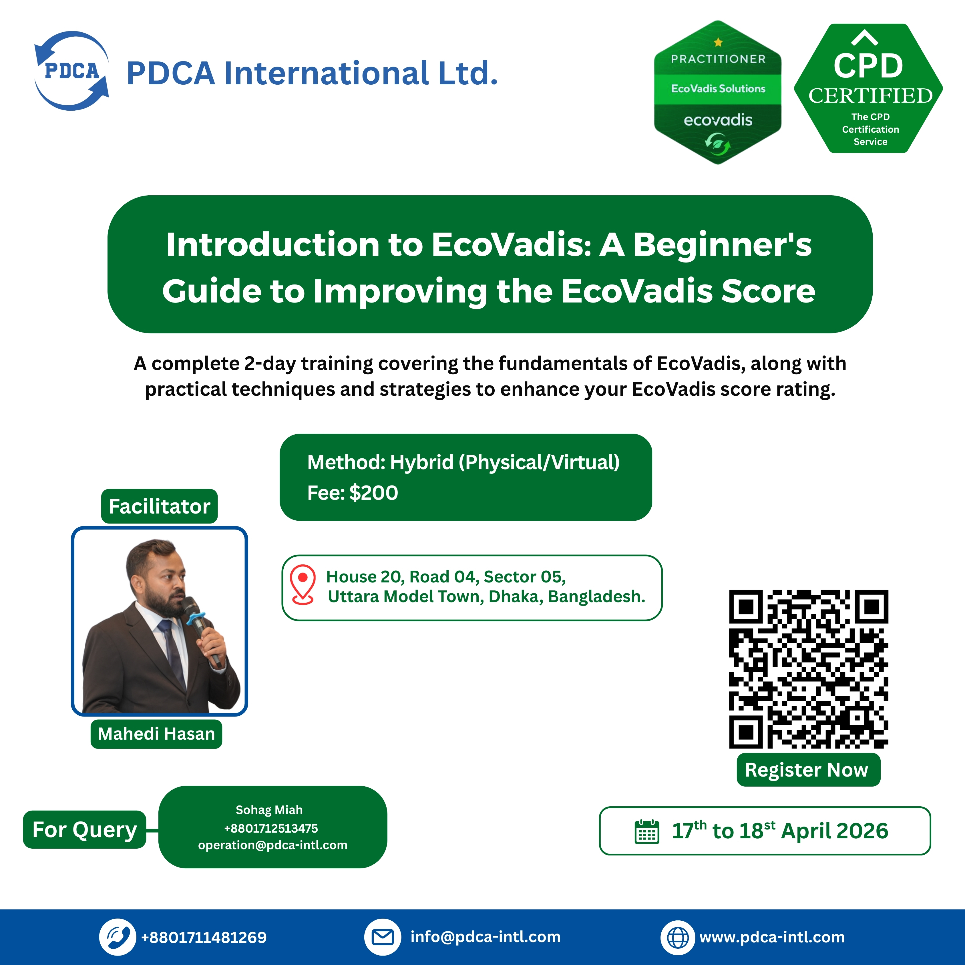2-Days Training on the Fundamentals of EcoVadis and Practical Strategies to Strengthen Your EcoVadis Score